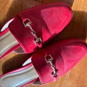 Handmade Red Loafers/Mules